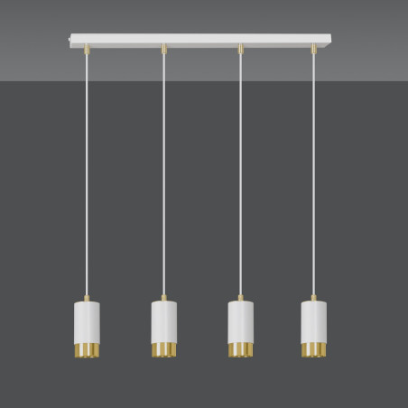 Lampa wisząca  FUMIKO 4 WH/GOLD 815/4 EMIBIG