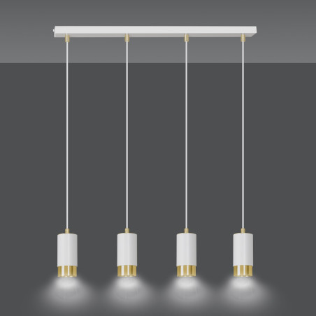 Lampa wisząca  FUMIKO 4 WH/GOLD 815/4 EMIBIG