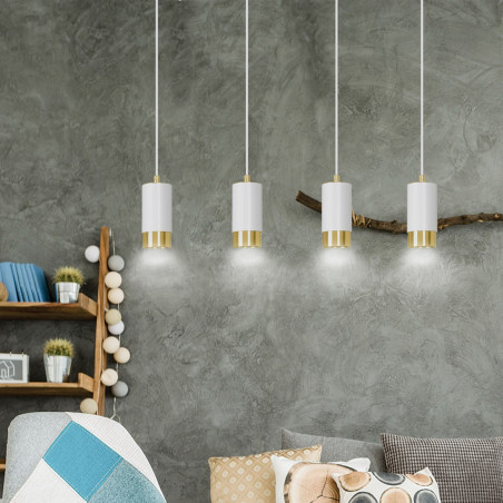 Lampa wisząca  FUMIKO 4 WH/GOLD 815/4 EMIBIG