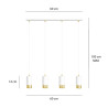 Lampa wisząca  FUMIKO 4 WH/GOLD 815/4 EMIBIG