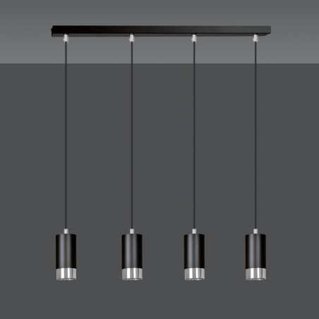 Lampa wisząca  FUMIKO 4 BL/CHROME 816/4 EMIBIG