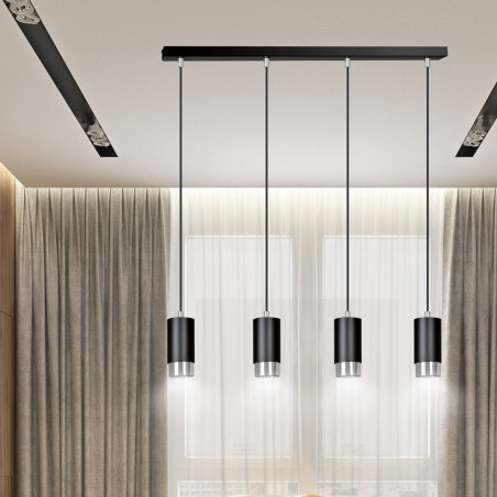 Lampa wisząca  FUMIKO 4 BL/CHROME 816/4 EMIBIG