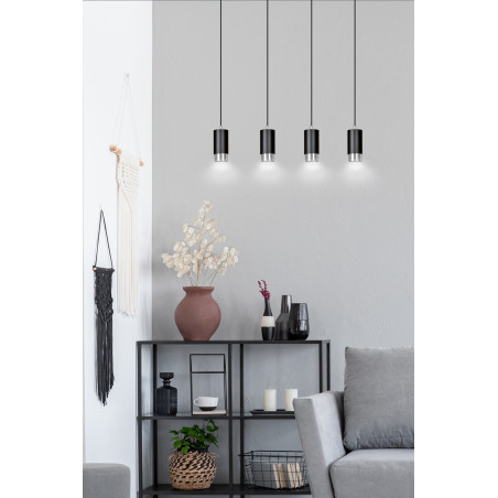 Lampa wisząca  FUMIKO 4 BL/CHROME 816/4 EMIBIG