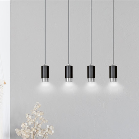 Lampa wisząca  FUMIKO 4 BL/CHROME 816/4 EMIBIG