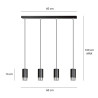 Lampa wisząca  FUMIKO 4 BL/CHROME 816/4 EMIBIG