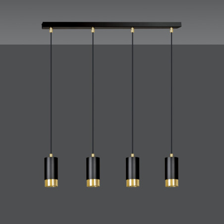Lampa wisząca  FUMIKO 4 BL/GOLD 817/4 EMIBIG
