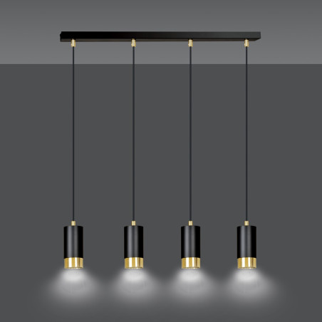Lampa wisząca  FUMIKO 4 BL/GOLD 817/4 EMIBIG