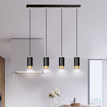Lampa wisząca  FUMIKO 4 BL/GOLD 817/4 EMIBIG