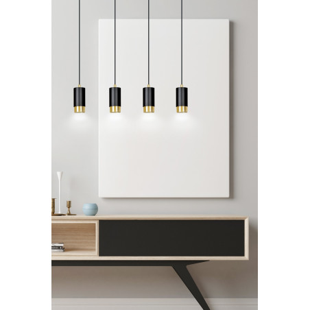 Lampa wisząca  FUMIKO 4 BL/GOLD 817/4 EMIBIG