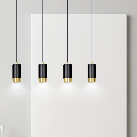 Lampa wisząca  FUMIKO 4 BL/GOLD 817/4 EMIBIG