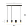 Lampa wisząca  FUMIKO 4 BL/GOLD 817/4 EMIBIG