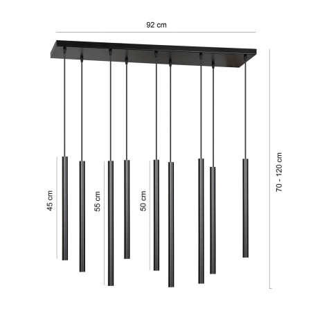 Lampa wisząca  SELTER 9 BLACK 552/9 EMIBIG
