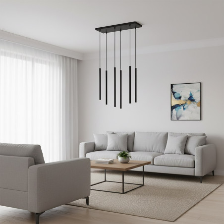 Lampa wisząca  SELTER 6 BLACK 552/6 EMIBIG