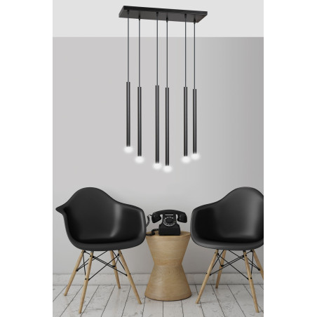 Lampa wisząca  SELTER 6 BLACK 552/6 EMIBIG