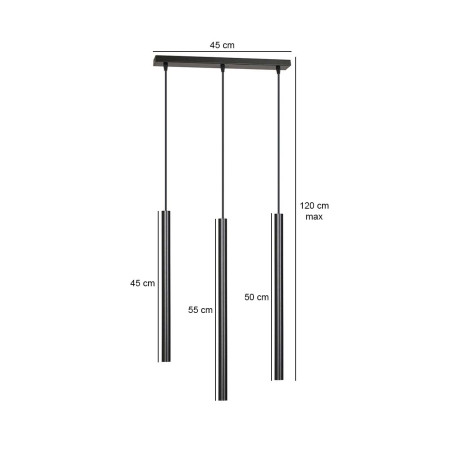 Lampa wisząca  SELTER 3 BLACK 552/3 EMIBIG
