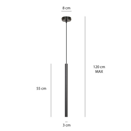 Lampa wisząca  SELTER 1 BLACK 552/1 EMIBIG