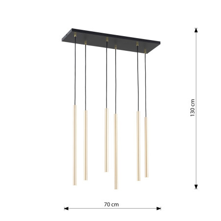 Lampa wisząca SELTER 6 GOLD 1332/6 EMIBIG
