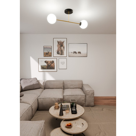 Lampa sufitowa  MAGNUM 2 BL OPAL 1233/2 EMIBIG