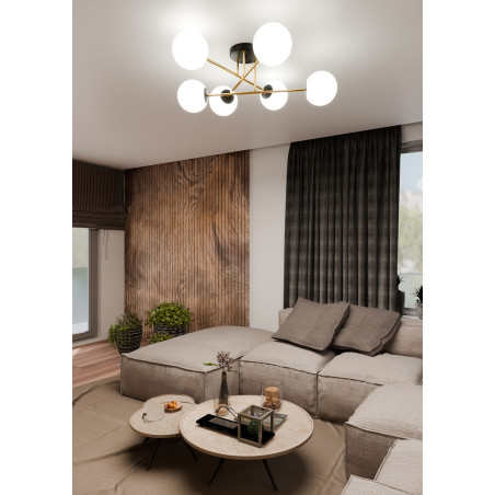Lampa sufitowa  MAGNUM 6 BL OPAL 1233/6 EMIBIG