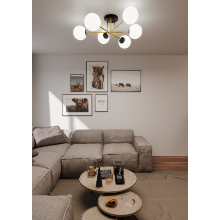 Lampa sufitowa  MAGNUM 6 BL OPAL 1233/6 EMIBIG