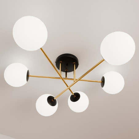 Lampa sufitowa  MAGNUM 6 BL OPAL 1233/6 EMIBIG