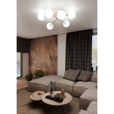 Lampa sufitowa  MAGNUM 6 WH OPAL 1234/6 EMIBIG