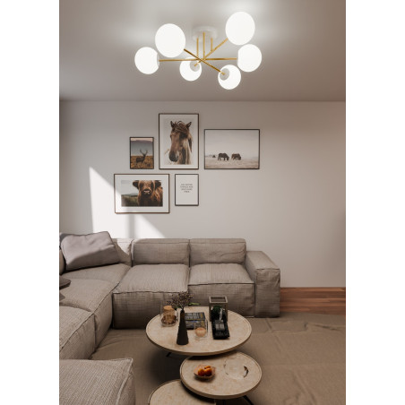 Lampa sufitowa  MAGNUM 6 WH OPAL 1234/6 EMIBIG