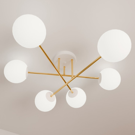Lampa sufitowa  MAGNUM 6 WH OPAL 1234/6 EMIBIG