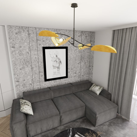 Lampa sufitowa LOTUS 4 BL MUSTARD 1460/4 EMIBIG