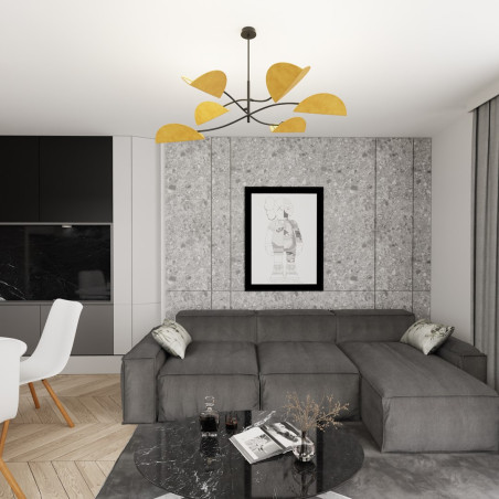 Lampa sufitowa LOTUS 6 BL MUSTARD 1460/6 EMIBIG
