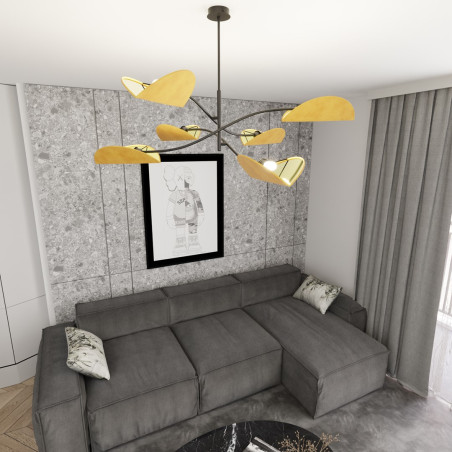 Lampa sufitowa LOTUS 6 BL MUSTARD 1460/6 EMIBIG