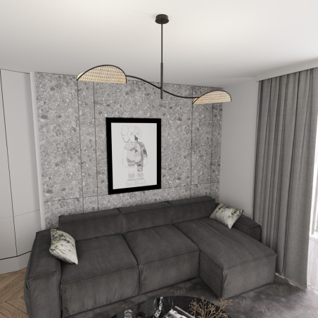 Lampa sufitowa LOTUS 2 BL NATURAL 1463/2 EMIBIG