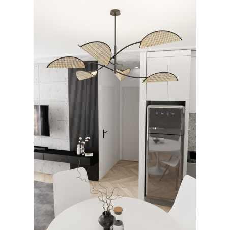 Lampa sufitowa LOTUS 6 BL NATURAL 1463/6 EMIBIG