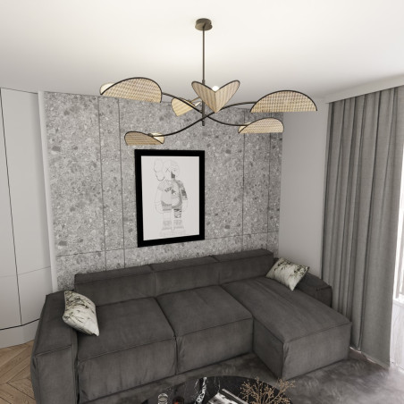 Lampa sufitowa LOTUS 6 BL NATURAL 1463/6 EMIBIG