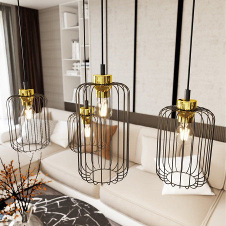 Lampa wisząca VANDER 4 BL GOLD 1364/4 EMIBIG