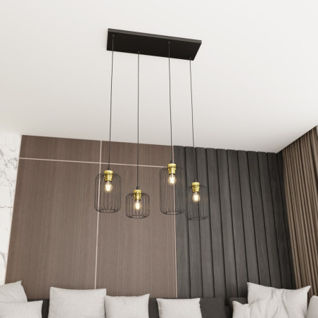Lampa wisząca VANDER 4 BL GOLD 1364/4 EMIBIG