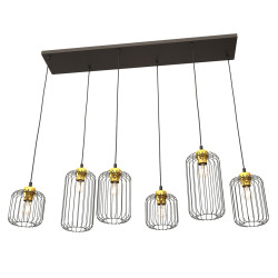 Lampa wisząca VANDER 6 BL GOLD 1364/6 EMIBIG