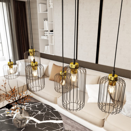 Lampa wisząca VANDER 6 BL GOLD 1364/6 EMIBIG
