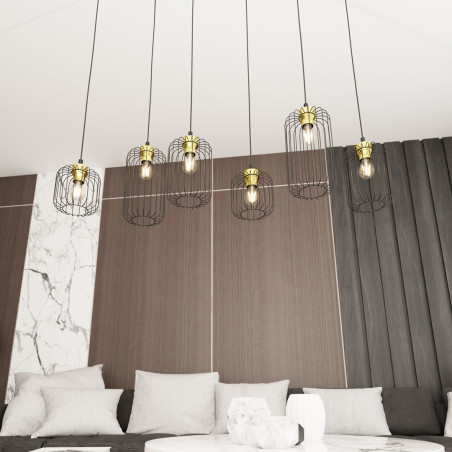 Lampa wisząca VANDER 6 BL GOLD 1364/6 EMIBIG
