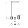 Lampa wisząca VANDER 3 BL 1365/3 EMIBIG