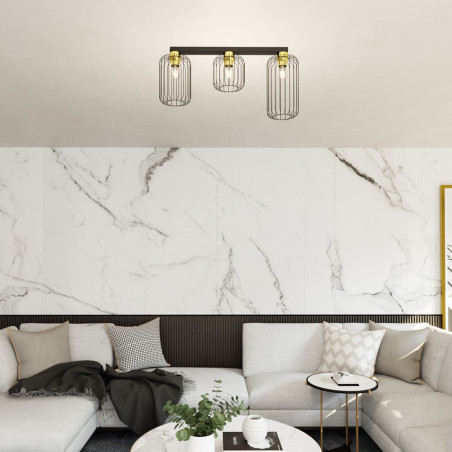 Lampa sufitowa BARN 3 BL GOLD 1366/3 EMIBIG