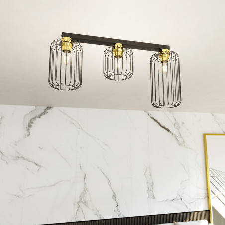 Lampa sufitowa BARN 3 BL GOLD 1366/3 EMIBIG