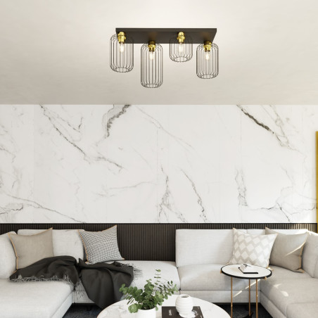 Lampa sufitowa BARN 4 BL GOLD 1366/4 EMIBIG