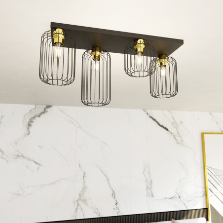 Lampa sufitowa BARN 4 BL GOLD 1366/4 EMIBIG