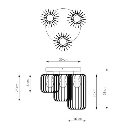 Lampa sufitowa BARN 3PREM BL 1367/3PREM EMIBIG