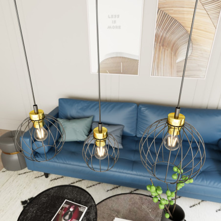 Lampa wisząca NANDO 3 BL GOLD 1368/3 EMIBIG