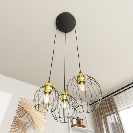 Lampa wisząca NANDO 3PREM BL GOLD 1368/3PREM EMIBIG