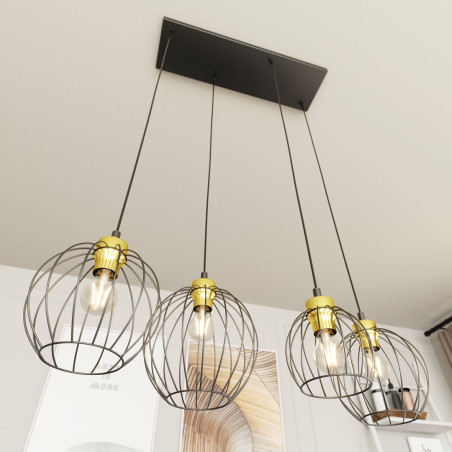 Lampa wisząca NANDO 4 BL GOLD 1368/4 EMIBIG