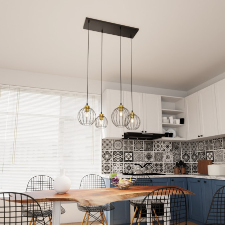 Lampa wisząca NANDO 4 BL GOLD 1368/4 EMIBIG