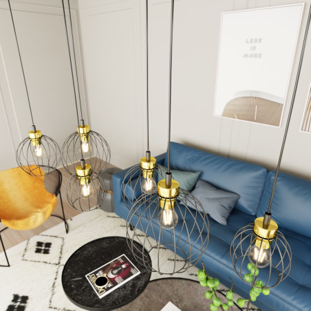 Lampa wisząca NANDO 6 BL GOLD 1368/6 EMIBIG